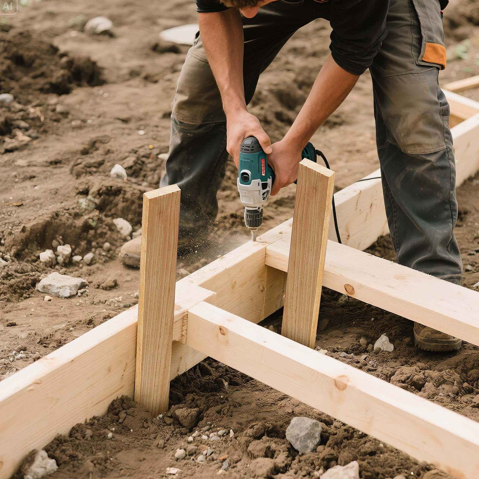 VEVOR Wooden Garden Stakes, 25 Pcs 12.7×38.1×609.6 mm Survey Grading Stakes, Garden Ground Stake with Sharp Point, Fir Wood Plant Support Stake, Sign Posts for Silt Fence Yard Boundaries Baselines