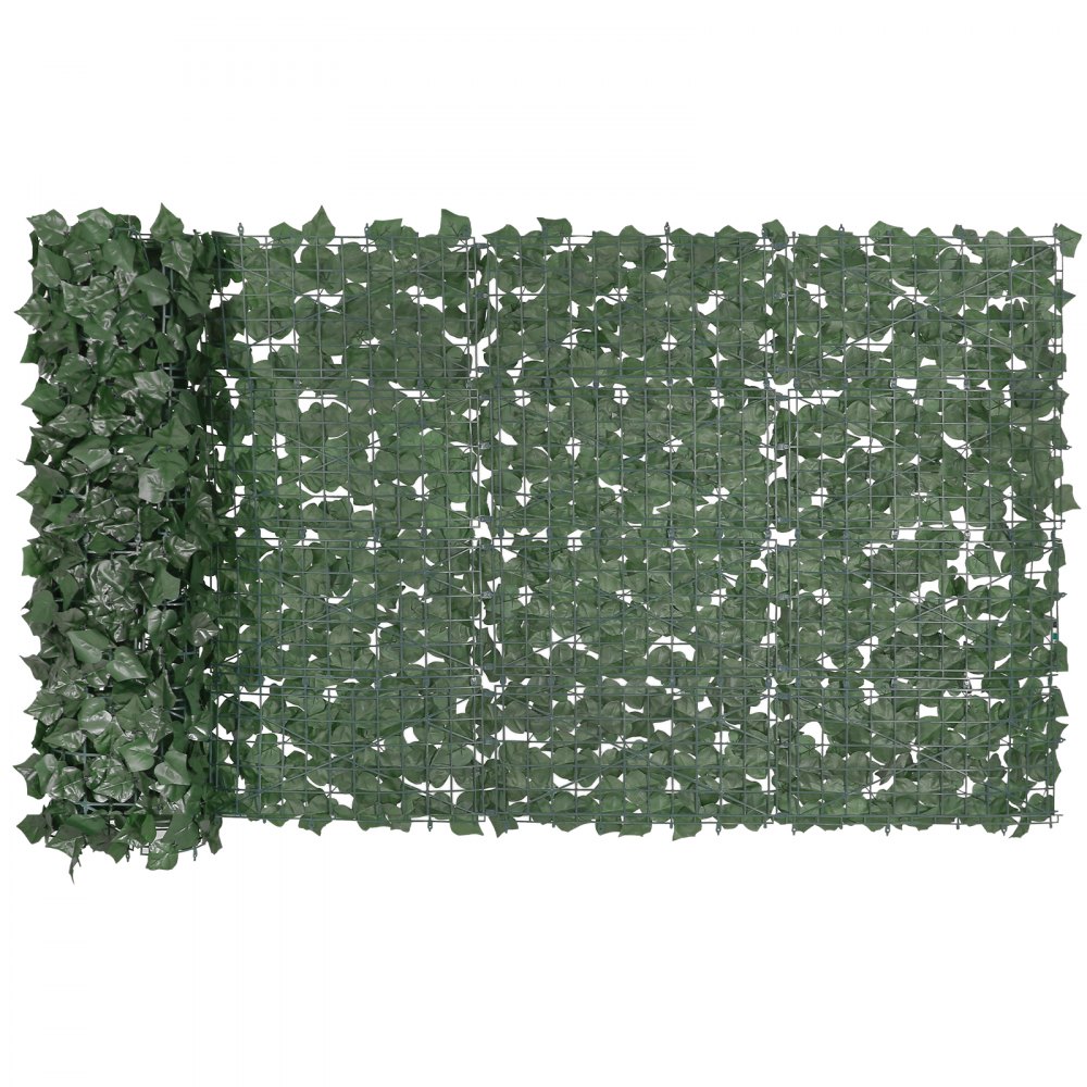 VEVOR Sztuczny żywopłot 249 x 99 cm Liść bluszczu Ekran zasłaniający Tkanina jedwabna Liście Plastikowa rama Materiał Ekran zasłaniający z liśćmi Roślinny płot ścienny Idealny do ogrodu Patio Balkon