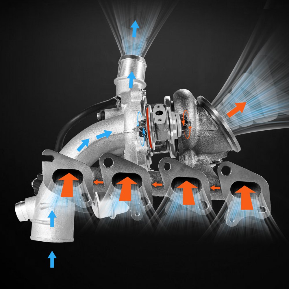 Kompletna turbosprężarka VEVOR z zestawem uszczelek i zaworem elektromagnetycznym, turbosprężarka kompatybilna z modelami GM (Chevy) Cruze 2011-2015 / Sonic 2012-2020 / Trax 2013-2020 / Buick Encore 2013-2021