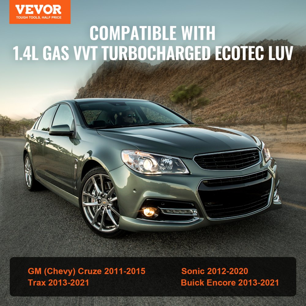 Kompletna turbosprężarka VEVOR z zestawem uszczelek i zaworem elektromagnetycznym, turbosprężarka kompatybilna z modelami GM (Chevy) Cruze 2011-2015 / Sonic 2012-2020 / Trax 2013-2020 / Buick Encore 2013-2021