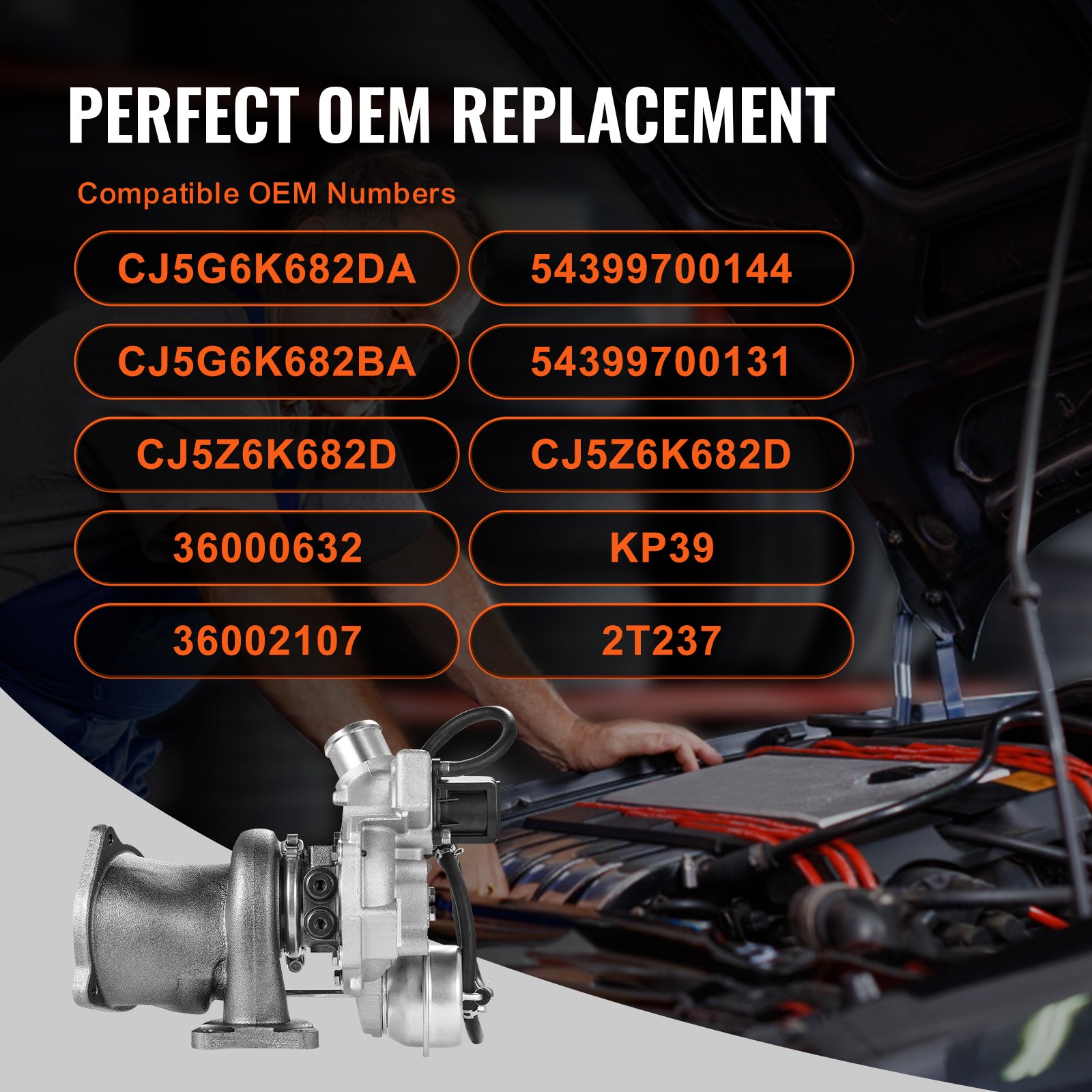 Turbosprężarka VEVOR Turbo z zestawem uszczelek, zamiennik turbosprężarki do silników samochodowych, kompatybilna z Ford Escape 2013-2016