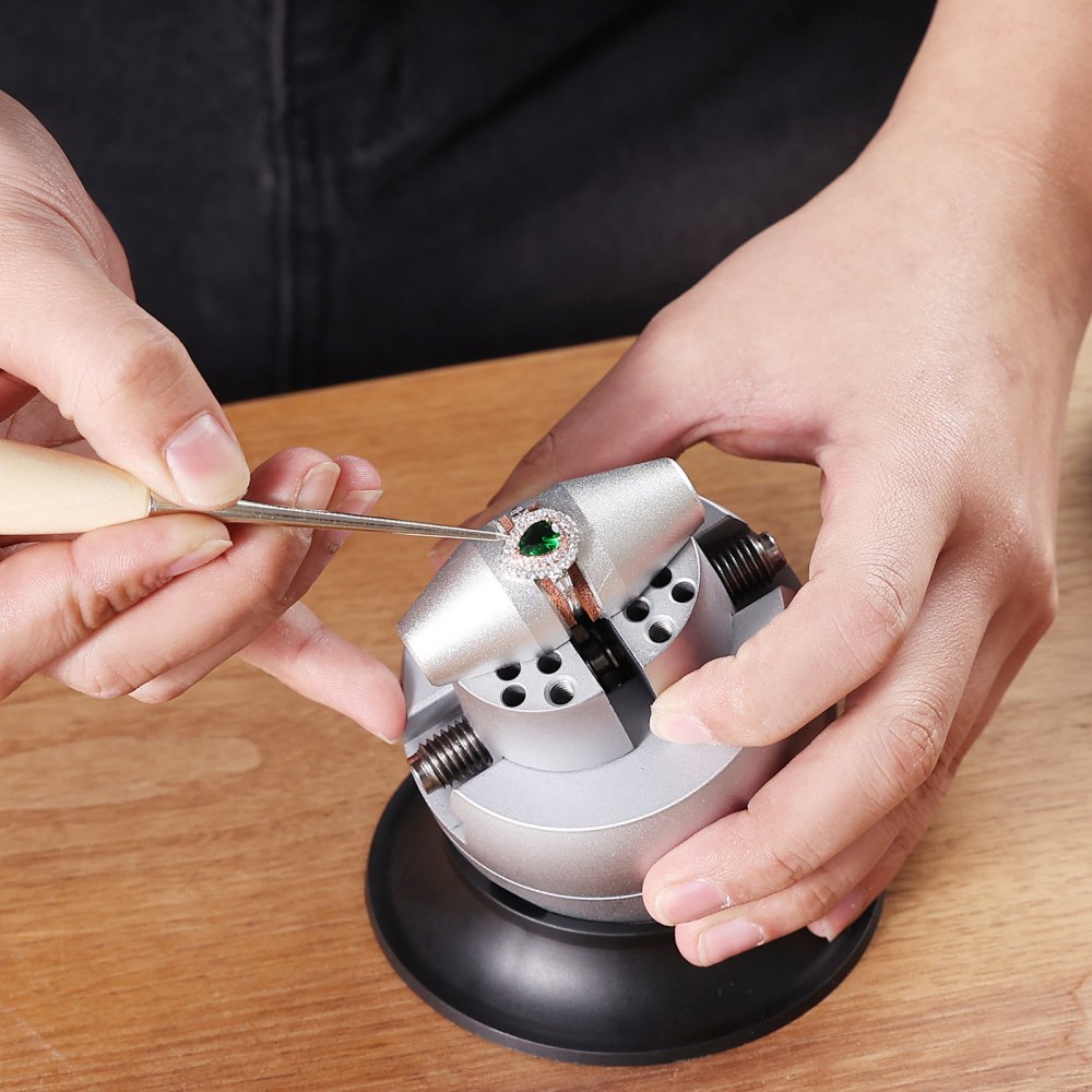 VEVOR Imadło kulowe Block z 30 elementami, urządzenie do ustawiania bloku grawerskiego o średnicy 78 mm, komplet diamentów grawerskich Block Ball Vise, mocowanie kulowe i gumowa podstawa (GRS)