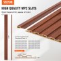 VEVOR 8x panele akustyczne akustyczne panele ścienne listwa ścienna 2450x166mm orzech czarny