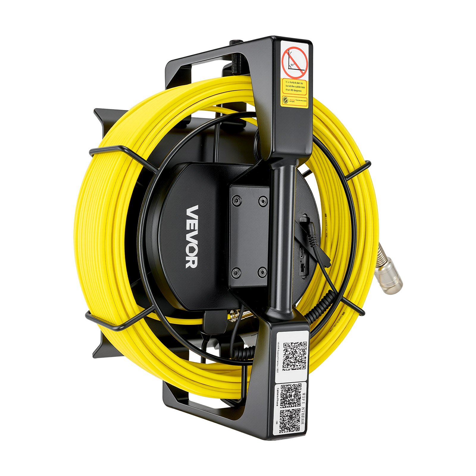 Kamera endoskopowa VEVOR z Wi-Fi, kamera inspekcyjna 50 m z 12 diodami LED, oświetlenie 3-stopniowe, kamera do rur IP68 z baterią 4500 mAh i oznaczeniem miernika, kamera kanalizacyjna HD 1080p z obiektywem 120° do inspekcji kanalizacji