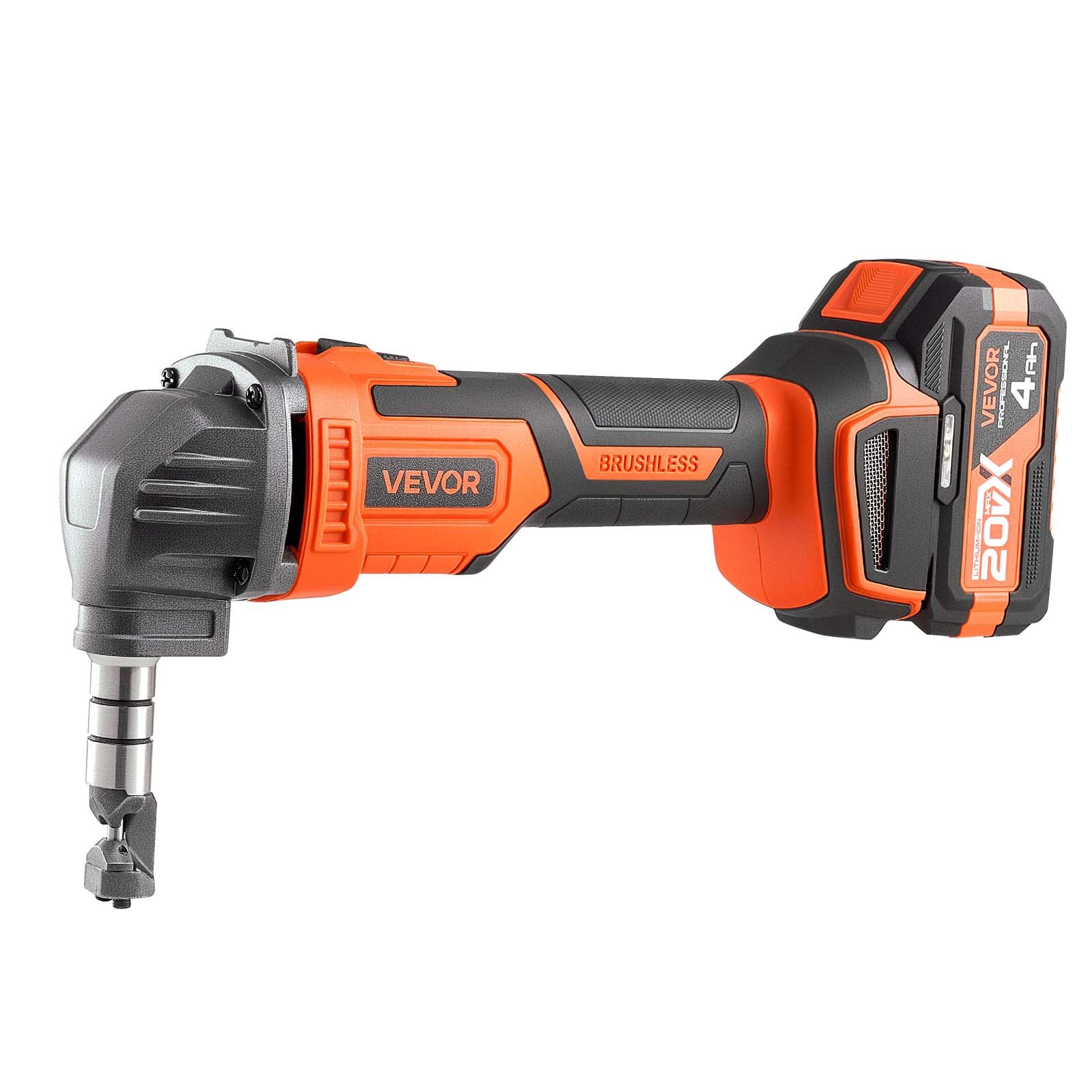VEVOR Cordless Metal Nibbler, with 20 V 4000 mAh Battery, 2200 RPM Efficient Brushless Motor, Electric Nibbler Metal Cutter with Plastic Carrying Case for Cutting Steel Sheet and Aluminum Sheet