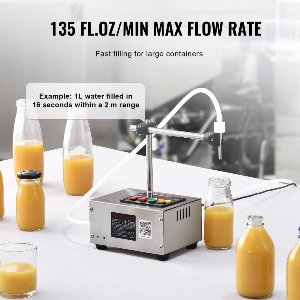 Maszyna do napełniania płynem VEVOR, wydajność napełniania 10–4000 ml, automatyczna maszyna do napełniania butelek, maszyna do butelkowania, sterowanie cyfrowe do mleka, wody, wina, napojów, sosu sojowego, octu, alkoholu (pojedyncze D)