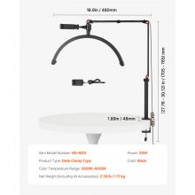 VEVOR Półksiężycowa lampa stołowa do paznokci Lampa biurkowa LED 20W Regulowana