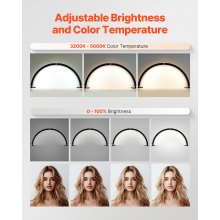 VEVOR Półksiężycowa lampa stołowa do paznokci Lampa biurkowa LED 40W Regulowana