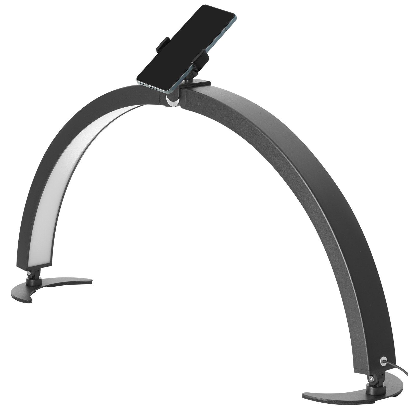 VEVOR Lampa biurkowa półksiężycowa do paznokci z uchwytem na telefon (40 W, 735 mm długości) Lampa do techniki paznokci, lampa stołowa do manicure z regulowaną jasnością, lampa stołowa LED do przedłużania rzęs