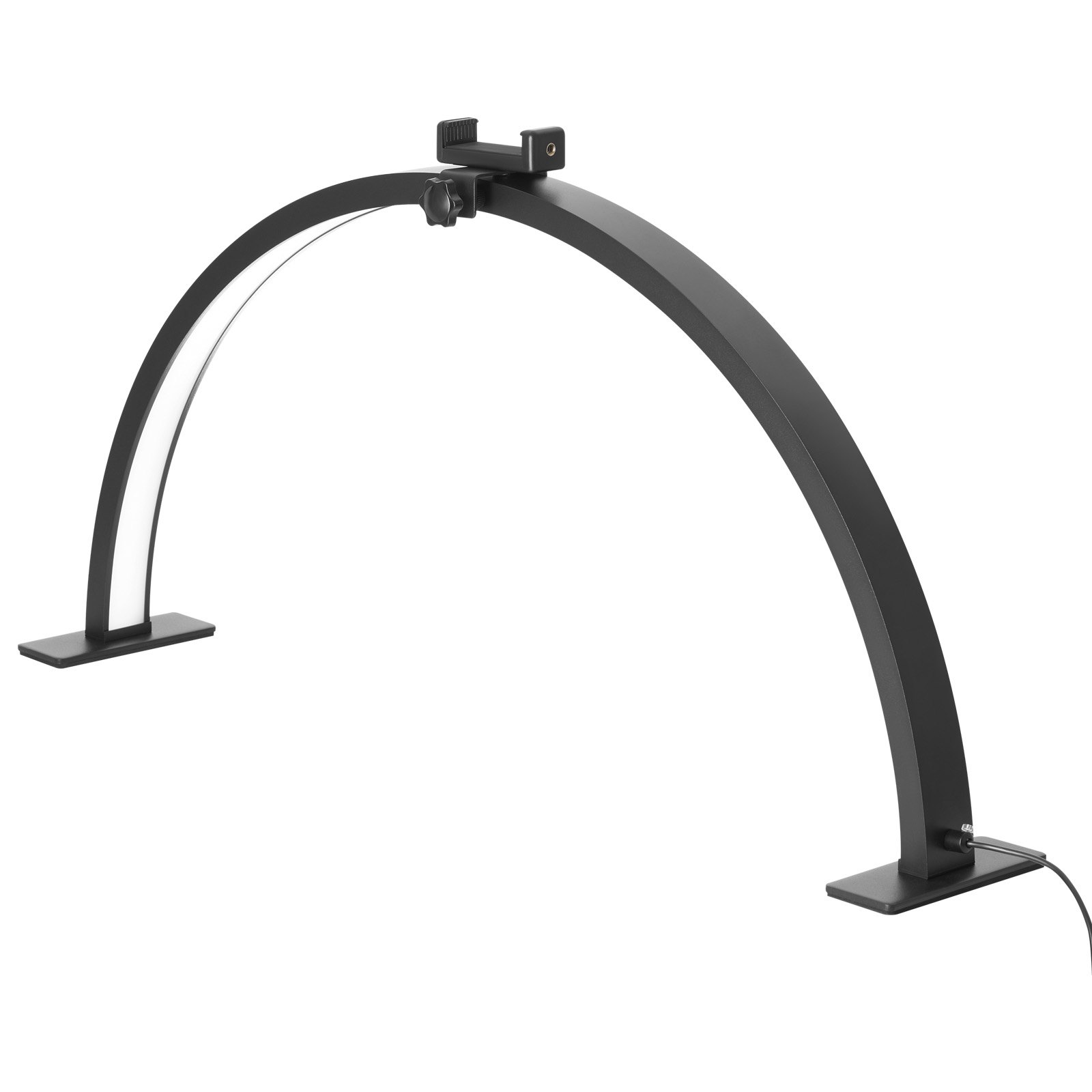 VEVOR Lampa biurkowa w kształcie półksiężyca do paznokci z uchwytem na telefon (30 W, 76 cm długości) Lampa do techniki paznokci, lampa stołowa do manicure z regulowaną jasnością, lampa stołowa LED do przedłużania rzęs u stylistki paznokci