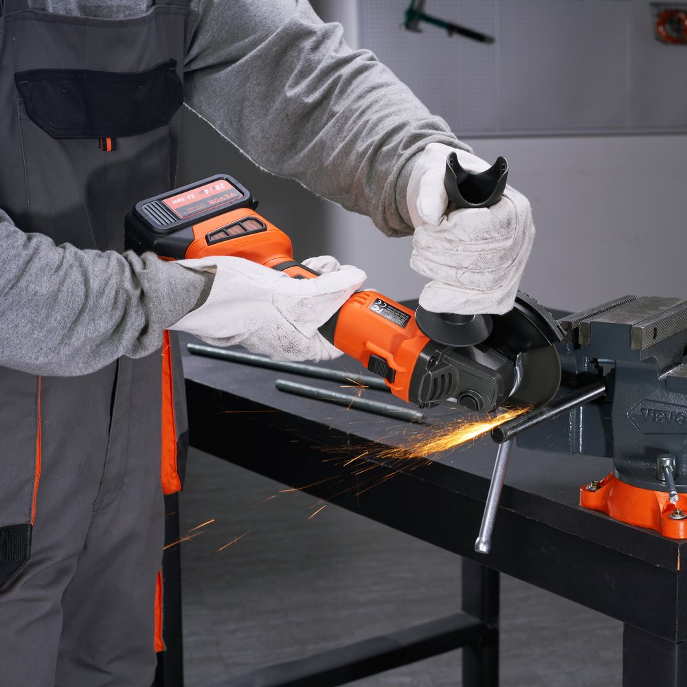 Szlifierka kątowa VEVOR 9000rpm akumulatorowa szlifierka kątowa Ściernica 115mm Szlifierka elektryczna 20V Szlifierka AC 110-240V idealna do cięcia metalu szlifowania polerowania cięcia płytek