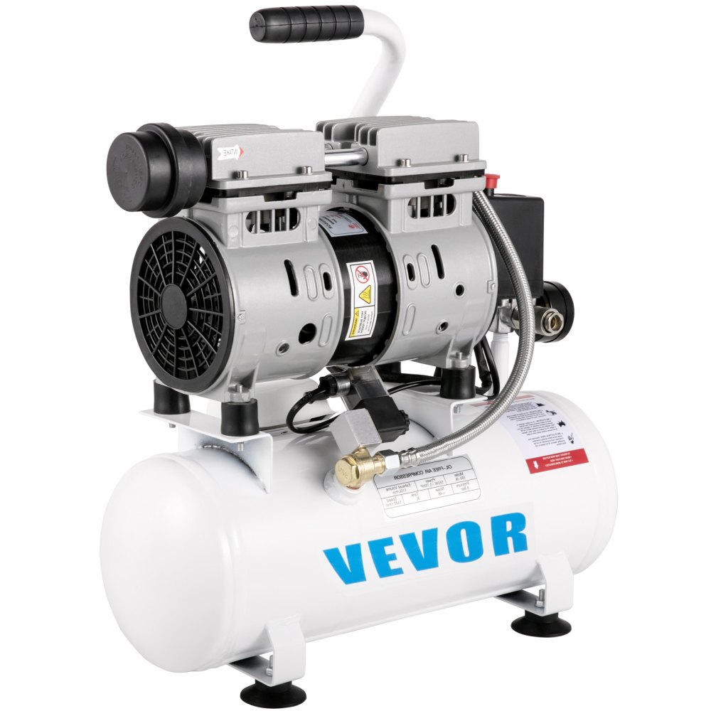 VEVOR Whisper Compressor Bezolejowa sprężarka powietrza 9L 550W Cichy kocioł na sprężone powietrze