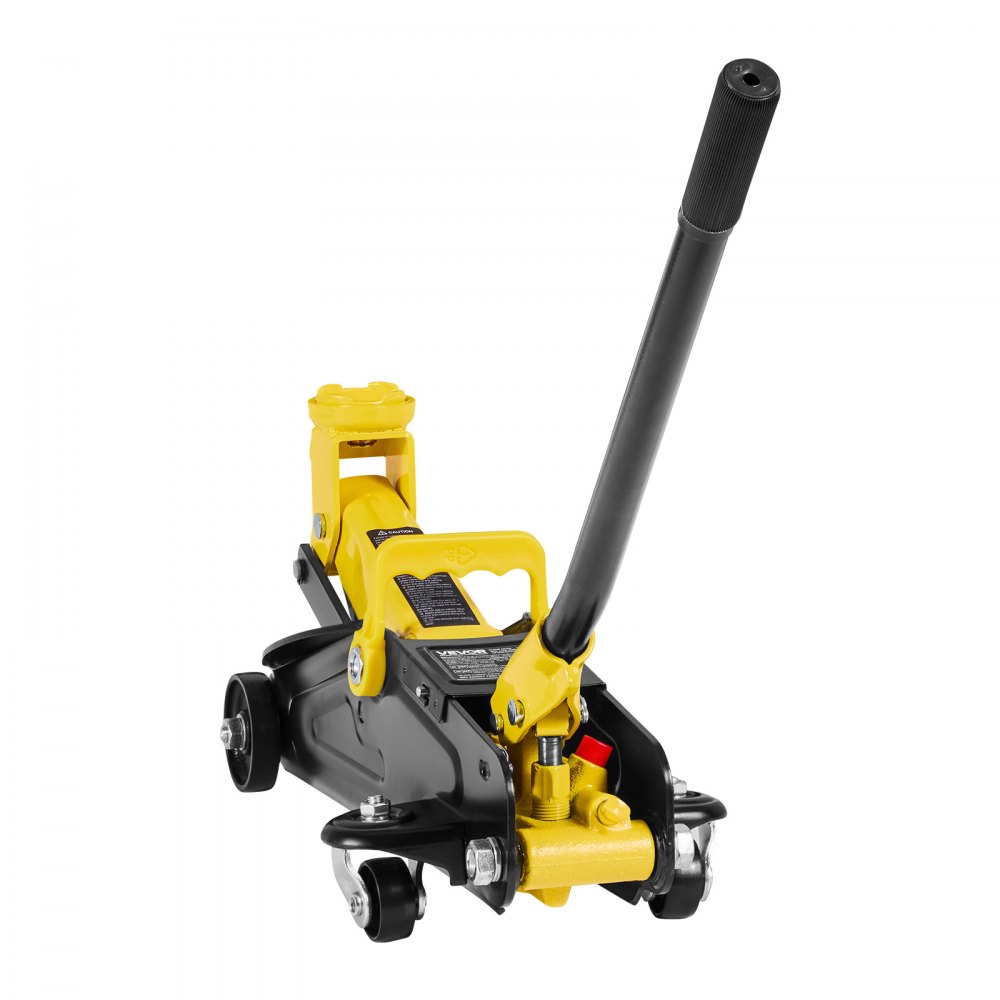 Podnośnik hydrauliczny VEVOR Low-Profile z podstawami, udźwig 2 tony, pompa jednotłokowa szybkiego podnoszenia, wysokość podnoszenia 13-31 cm, podnośnik hydrauliczny do kompaktowych SUV-ów, żółty + czarny