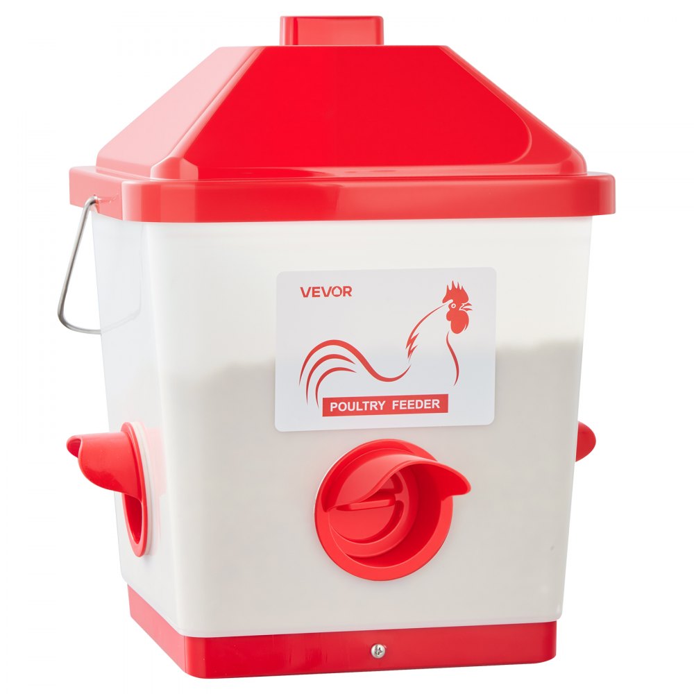 Automatyczny karmnik i poidło dla kurczaków VEVOR, 18,14 kg/19 l, wodoodporny dozownik wody z miską na wodę, zapobiega marnowaniu karmy, automatyczne karmienie grawitacyjne, odpowiedni dla kurczaków, kaczek i indyków