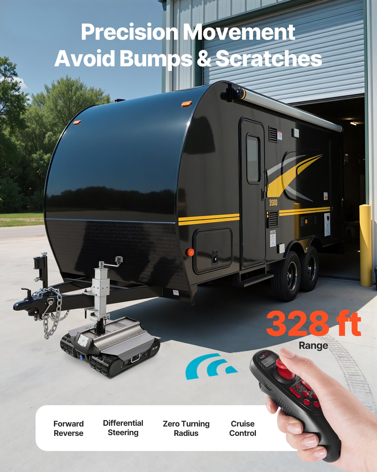 VEVOR Electric Trailer Mover, 4082 kg Max Towing Capacity, Remote-Controlled Trailer Mover with 100 m Wireless Range, Motorised Camper Trolley Kit Fits for Camper RV Caravan Boat Trailer Jack