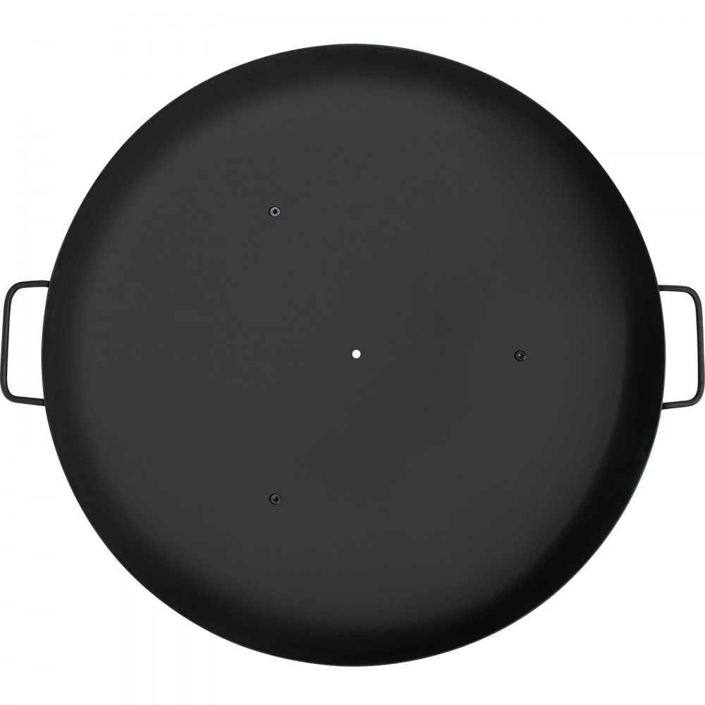 VEVOR Fire Pit Bowl, 30-Calowa Głęboka Okrągła Misa ze Stali Węglowej, Opalana Drewnem na Zewnętrzne Patio, Podwórka I Kemping, z Otworem Spustowym, Przenośnymi Uchwytami i Kijem do Drewna Opałowego