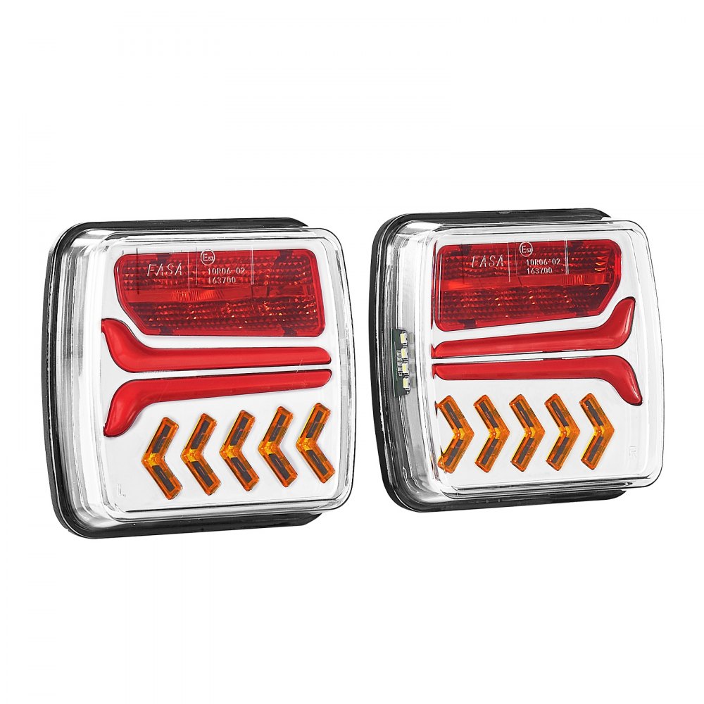 VEVOR Trailer Lights, 2PCS 12V Square LED Magnetic Wireless Trailer Tail Lights Kit with Stop Brake Turn Tail License Plate Reverse Lamp, Waterproof Tow Lighting Kit for Boat Truck Camper RV Tractor