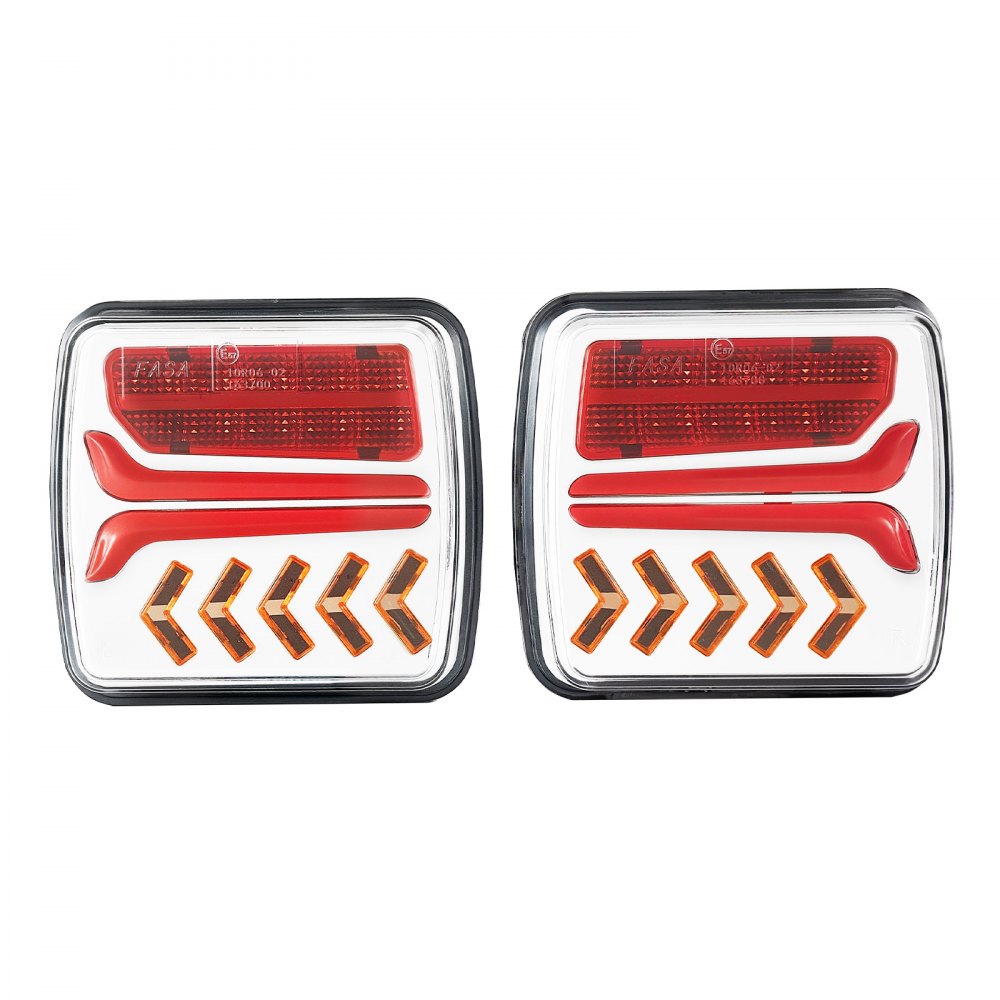 VEVOR Trailer Lights, 2PCS 12V Square LED Magnetic Wireless Trailer Tail Lights Kit with Stop Brake Turn Tail License Plate Reverse Lamp, Waterproof Tow Lighting Kit for Boat Truck Camper RV Tractor