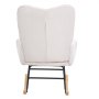 VEVOR Rocking Chair for Children's Room, 113.4 kg Weight Capacity, Upholstered with Teddy Fabric, with Soft Seat & High Backrest, Nursing Chair for Children's Room, Bedroom, Living Room, Ivory White