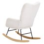 VEVOR Rocking Chair for Children's Room, 113.4 kg Weight Capacity, Upholstered with Teddy Fabric, with Soft Seat & High Backrest, Nursing Chair for Children's Room, Bedroom, Living Room, Ivory White
