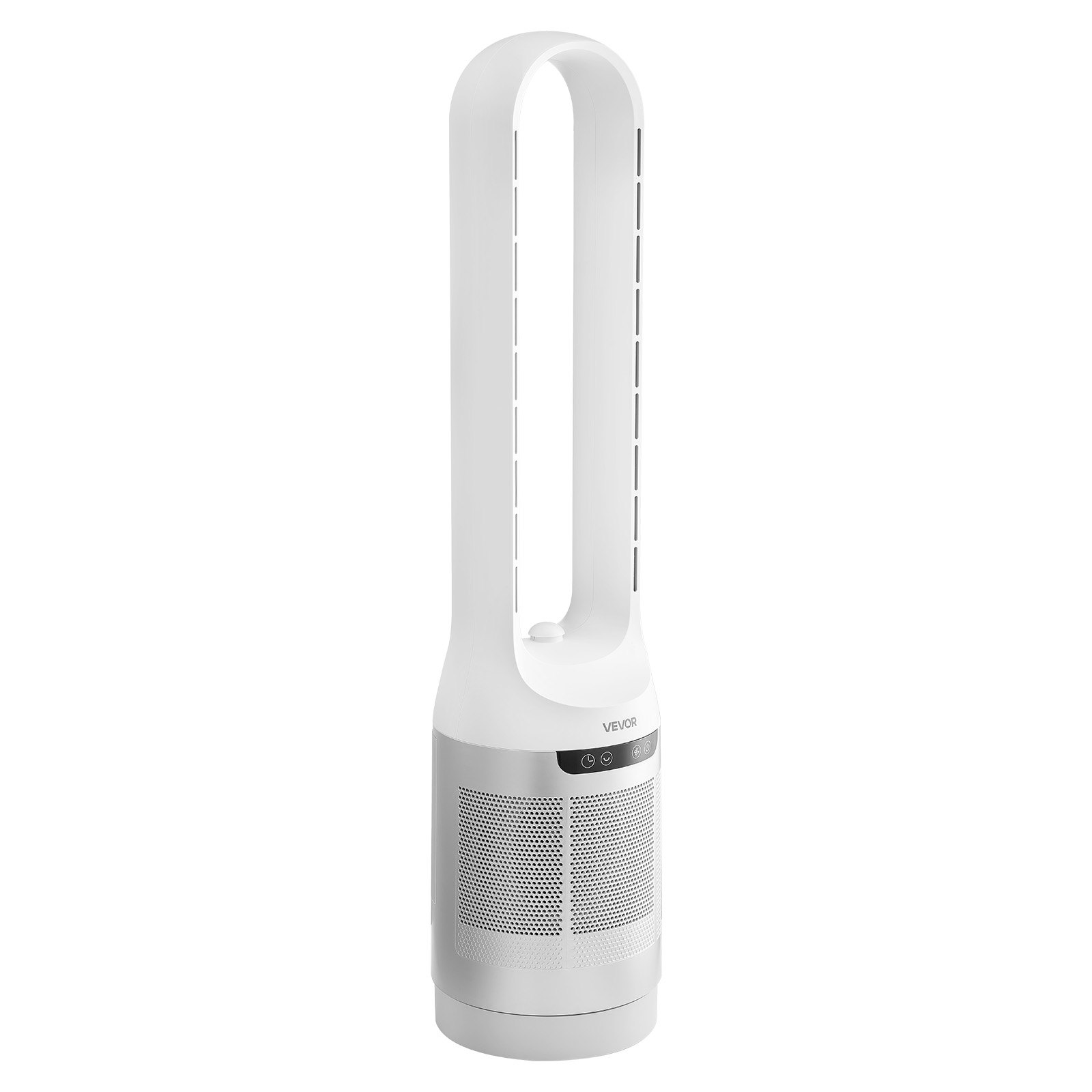 Wentylator kolumnowy VEVOR bezłopatkowy, 104 cm, 12 prędkości, maks. 4,5 m/s, 4 tryby, 8-godzinny timer, wentylator kolumnowy oscylacyjny 65° z pilotem do sypialni i biura, biały