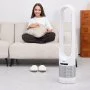 Wentylator wieżowy bezłopatkowy VEVOR, wentylator stojący o prędkości 4,7 m/s, wentylatory oscylacyjne 80° z 8 prędkościami, 8-godzinny timer, filtr HEPA H13, pilot zdalnego sterowania i tryb oczyszczania powietrza