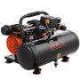 Kompresor powietrza VEVOR, zbiornik stalowy o pojemności 2 galonów, moc 1 KM, 2,5 CFM, 8 barów, bezolejowy kompresor powietrza i maks. ciśnienie 120 PSI, 81 dB, ultracichy przenośny kompresor, do napraw samochodowych, pompowania opon, malowania natryskowego