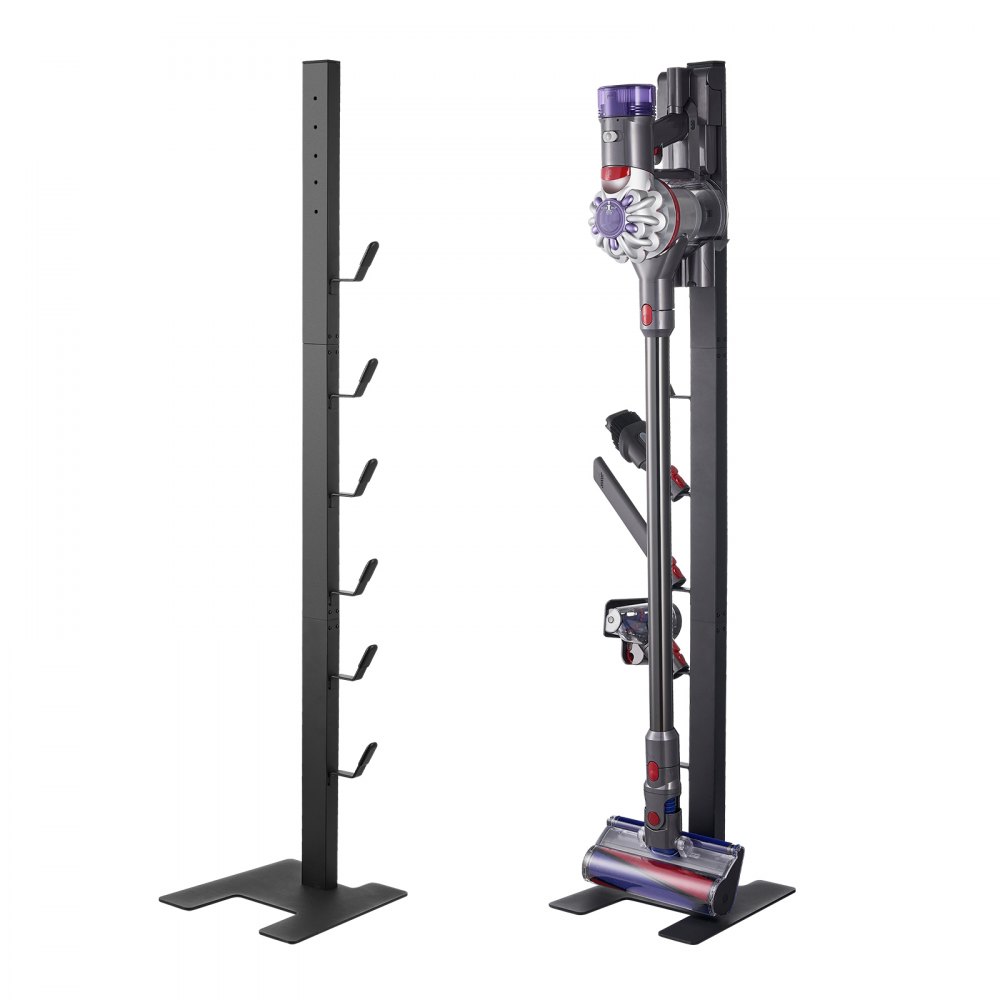 Stojak na odkurzacz VEVOR kompatybilny z odkurzaczami Dyson V6, V7, V8, V10, V11, V15, solidny uchwyt na odkurzacz z 6 haczykami do odkurzaczy bezprzewodowych Dyson DC30, DC31, DC34, DC35, DC58, DC59, DC62, D74 i akcesoriów