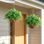 VEVOR Artificial Ferns, 2 Pcs Fake Hanging Boston Fern Bush Plant with 584 mm Hanging Length, Plastic Faux Greenery for Indoor and Outdoor Decor, For Wall, Wedding Party, Home, Porch Garden, Office