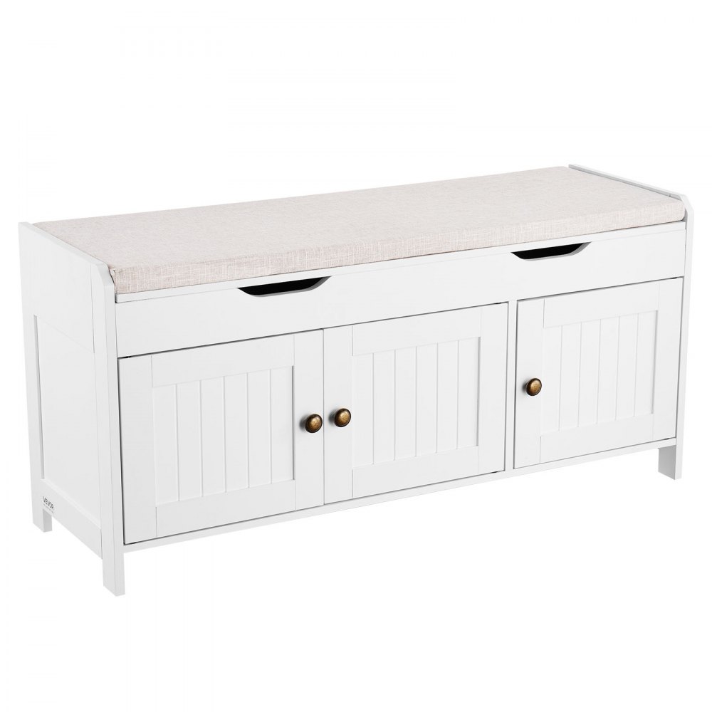 Ławka z półką na buty VEVOR (1050 x 350 x 503 mm), ławka do przedpokoju z podnoszonym schowkiem, siedziskiem i 3 przegrodami, półka na buty (nośność 113,4 kg), do przedpokoju, salonu, sypialni, czarna