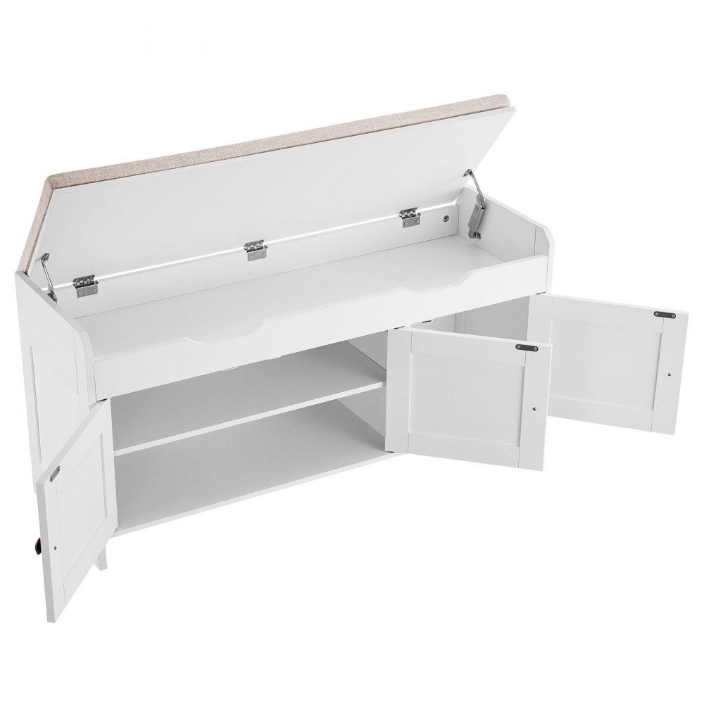 Ławka z półką na buty VEVOR (1050 x 350 x 503 mm), ławka do przedpokoju z podnoszonym schowkiem, siedziskiem i 3 przegrodami, półka na buty (nośność 113,4 kg), do przedpokoju, salonu, sypialni, czarna