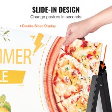 VEVOR Tablica chodnikowa Szyld promenady 61 x 91 cm Stojak na plakaty Q235 Stalowy stojak na plakaty z ramą Znak reklamowy Znak chodnika dla restauracji Bar Cafe Business Itp.
