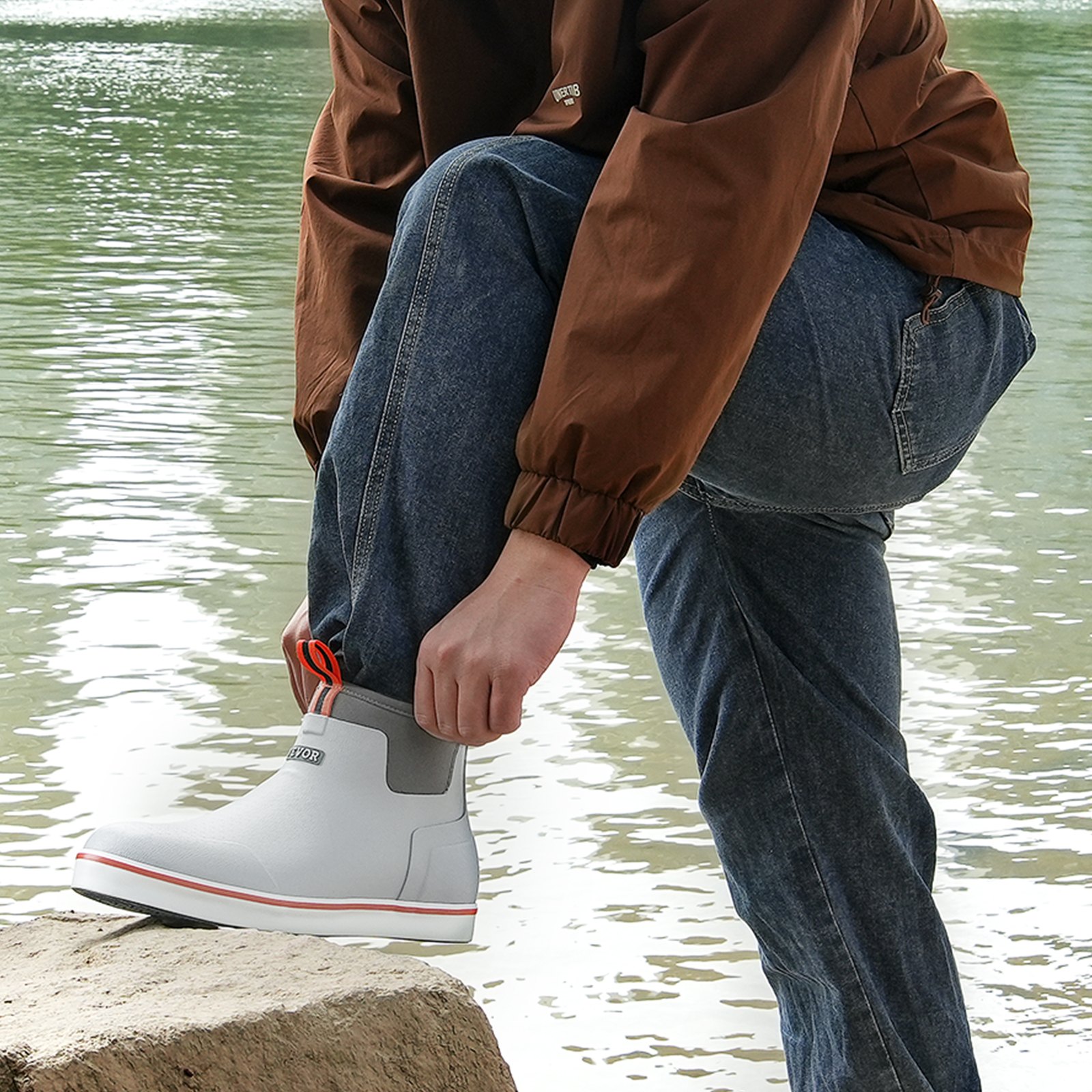 Buty robocze VEVOR, kalosze, antypoślizgowe gumowe buty robocze, ocieplane kalosze do ogrodnictwa, lekkie i wytrzymałe, do produkcji i rolnictwa, rozmiar 9 (USA)