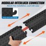 VEVOR zestaw 3 szt. 1-kanałowy mostek kablowy z rampą zabezpieczającą mostek kablowy TPR 100 x 13 x 2 cm zabezpieczenie najazdowe 907 kg (na oś) nośność rampa kablowa konstrukcja antypoślizgowa idealna do miejsc parkingowych