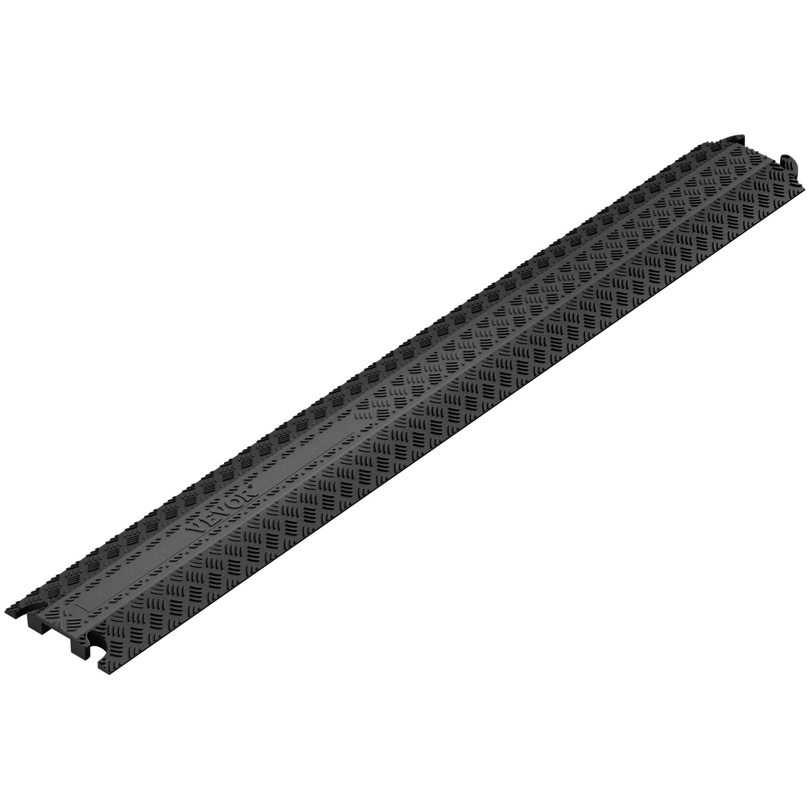VEVOR zestaw 3 szt. 1-kanałowy mostek kablowy z rampą zabezpieczającą mostek kablowy TPR 100 x 13 x 2 cm zabezpieczenie najazdowe 907 kg (na oś) nośność rampa kablowa konstrukcja antypoślizgowa idealna do miejsc parkingowych