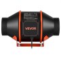 VEVOR Inline Duct Fan, 349m³/h 101.6mm EC Motor Exhaust Ventilation Fan with 10-Speed, PWM Controller, App Control, Temperature Humidity Sensor, Cooling for Grow Tent, Indoor Gardening, Hydroponics