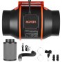 Wentylator kanałowy VEVOR 152,4 mm z filtrem węglowym, 683 m³/h, z PWM i sterowaniem za pomocą aplikacji, wentylator kanałowy z 10 prędkościami, 9-godzinnym timerem i silnikiem EC, wentylator wyciągowy do szklarni, piwnic i wyciągów dymu