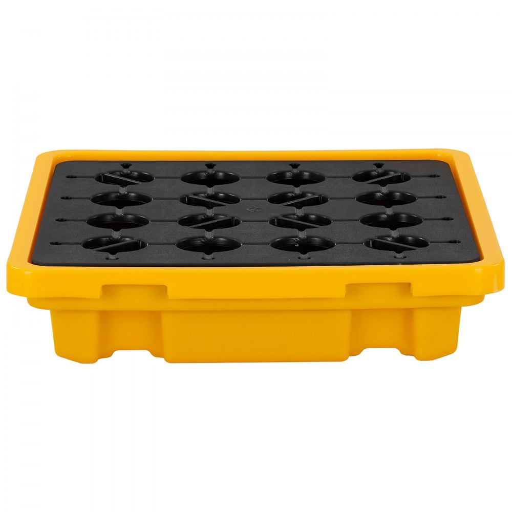 Paleta przeciwrozlewowa VEVOR 670x675x150 mm, przemysłowa taca przeciwrozlewowa o nośności statycznej 700 kg i pojemności 43,2 l, paleta beczkowa z odpływem na 1 beczkę, platforma przeciwrozlewowa do przechowywania i transportu