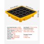 Paleta przeciwrozlewowa VEVOR 670x675x150 mm, przemysłowa taca przeciwrozlewowa o nośności statycznej 700 kg i pojemności 43,2 l, paleta beczkowa z odpływem na 1 beczkę, platforma przeciwrozlewowa do przechowywania i transportu