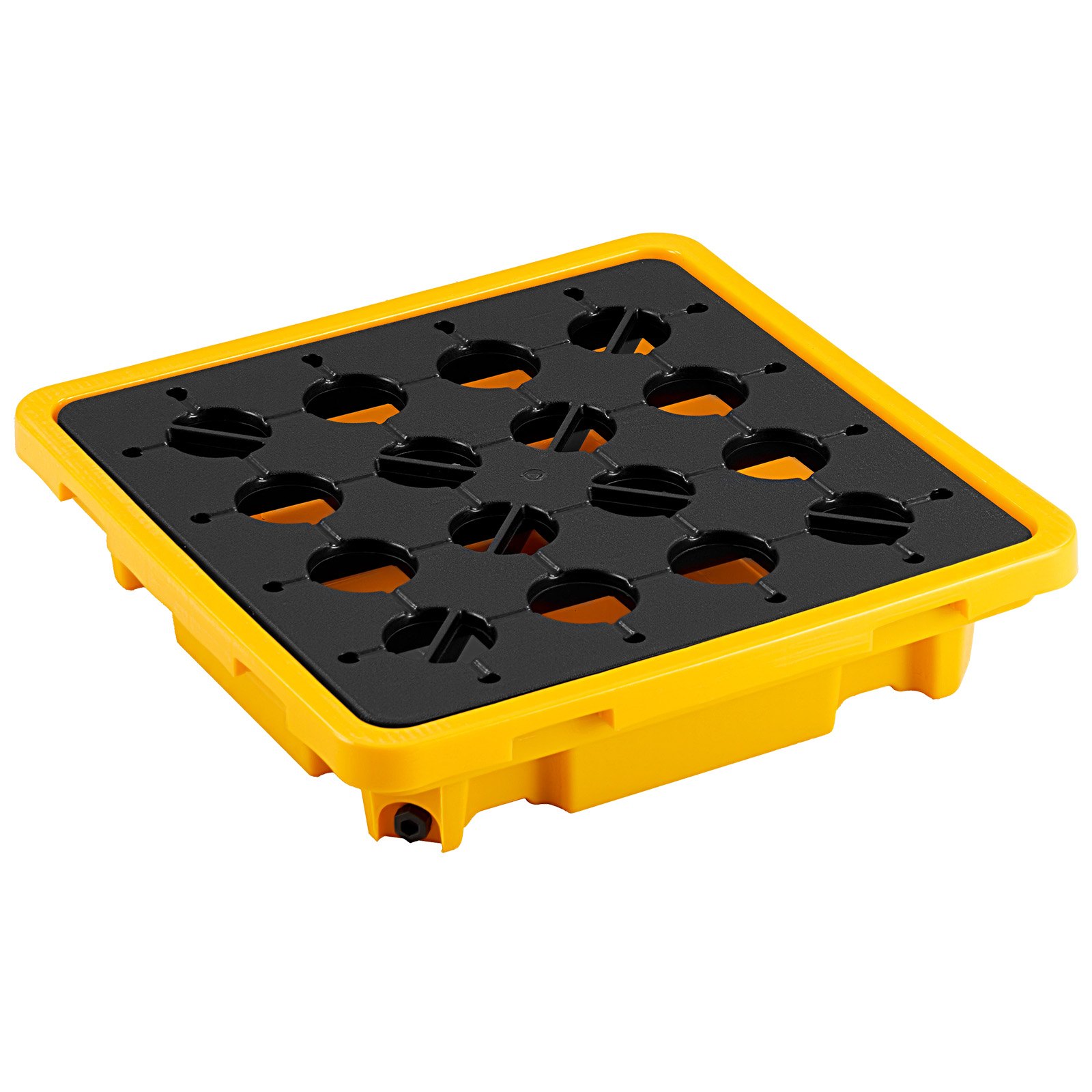 Paleta przeciwrozlewowa VEVOR 670x675x150 mm, przemysłowa taca przeciwrozlewowa o nośności statycznej 700 kg i pojemności 43,2 l, paleta beczkowa z odpływem na 1 beczkę, platforma przeciwrozlewowa do przechowywania i transportu