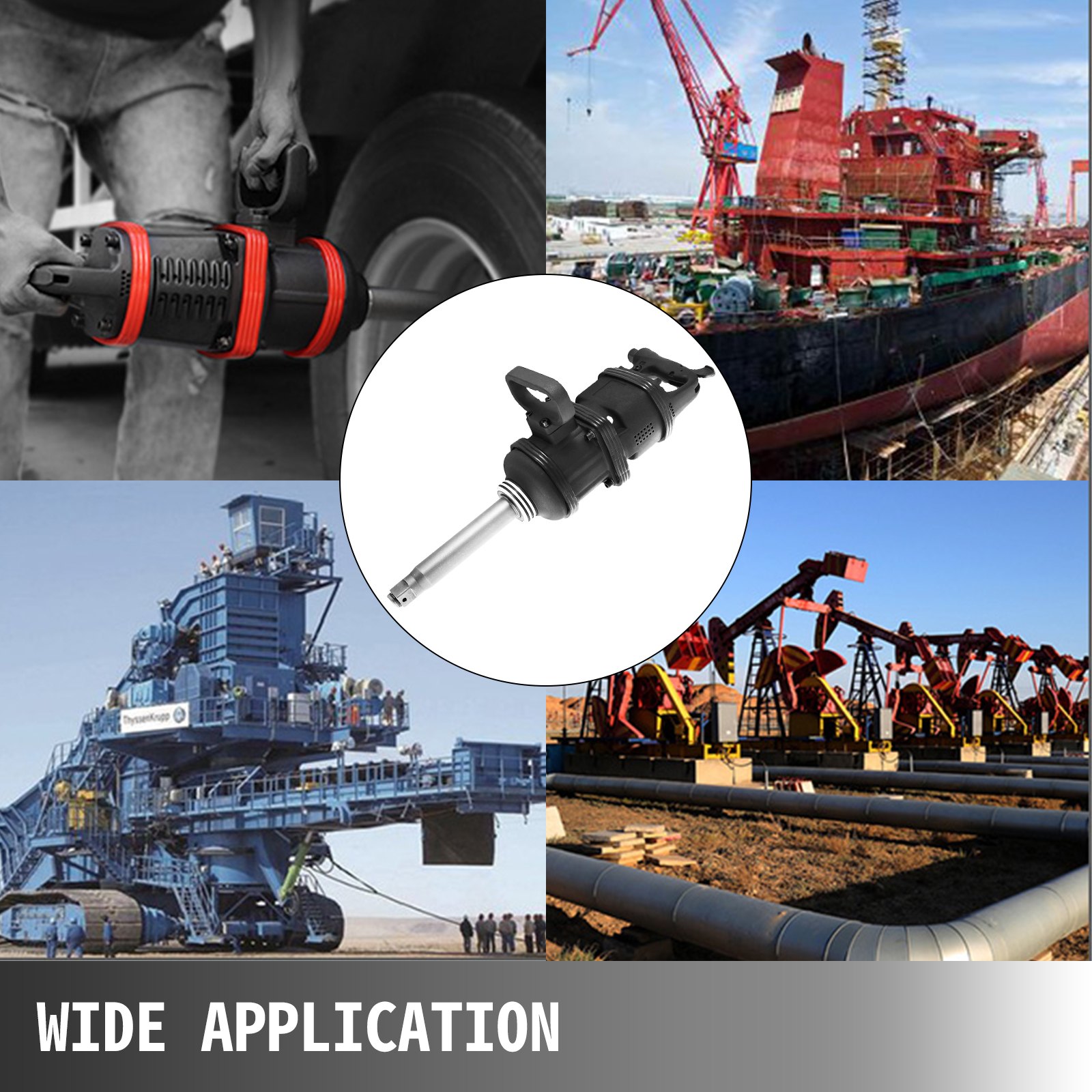 Klucz udarowy pneumatyczny do samochodów ciężarowych Klucz pneumatyczny 1" 4800 Nm (XM80T)