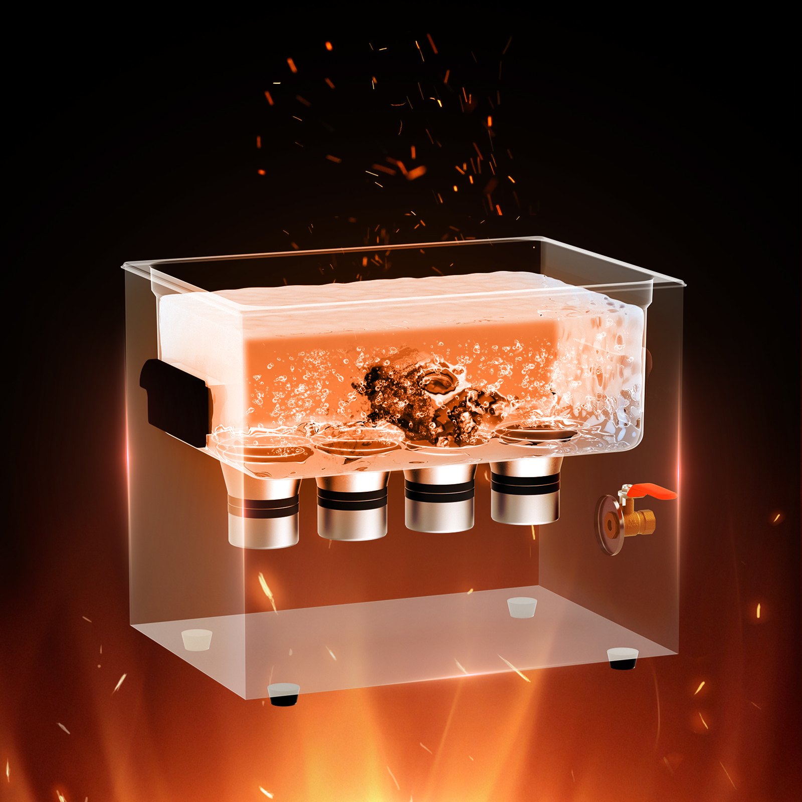 VEVOR 10 L Ultrasonic Cleaner with Heating Timer & Basket, Professional Digital Sonic Cavitation Machine, 240 W Cleaning Machine for Laboratory Tools, Metal Parts, Carburetors, Brass, Car Parts, Engine Parts