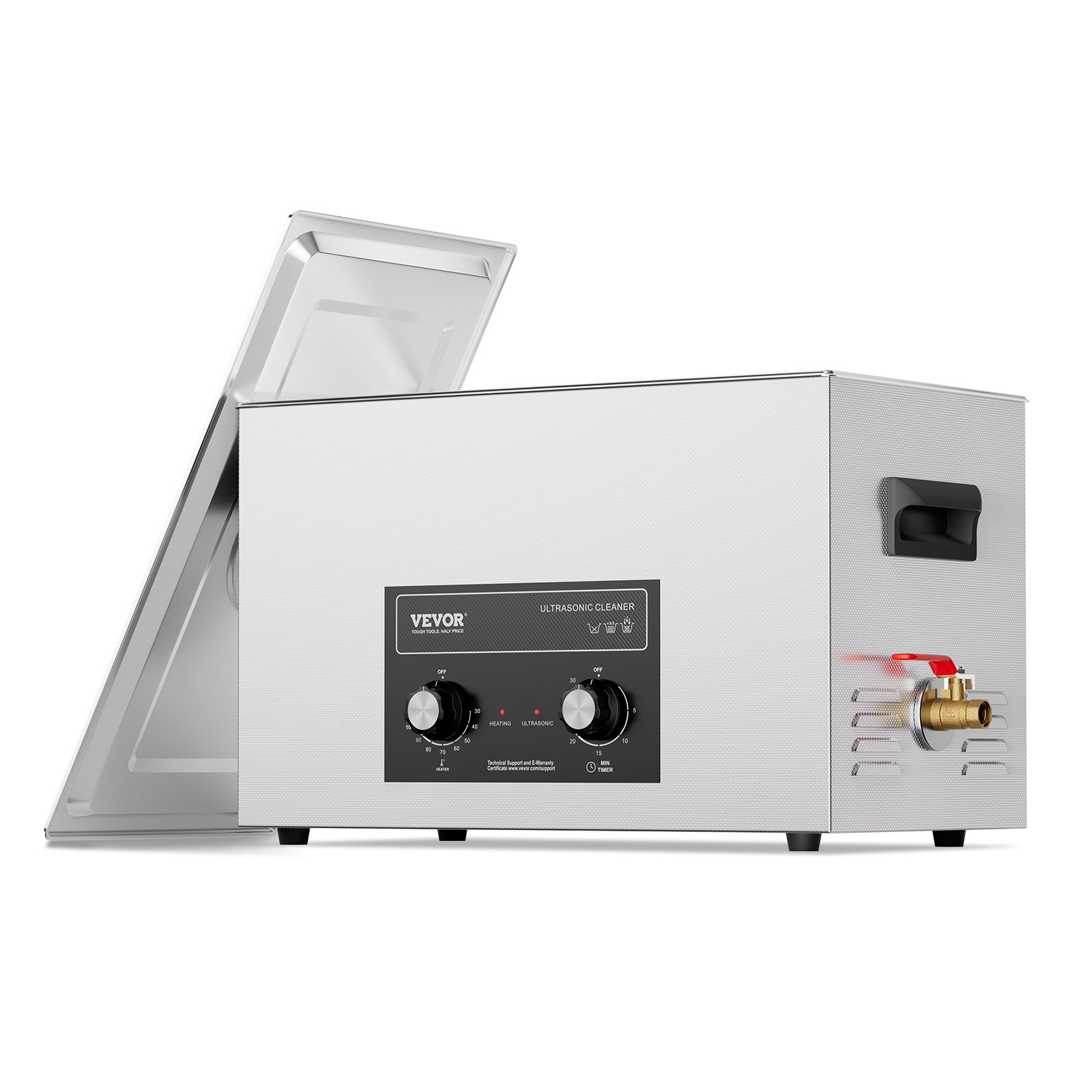 VEVOR 30L Ultrasonic Cleaner with Heating Timer and Basket, Professional Digital Sonic Cavitation Machine, 360W Cleaning Machine for Laboratory Tools, Metal Parts, Carburetors, Brass, and Car Parts