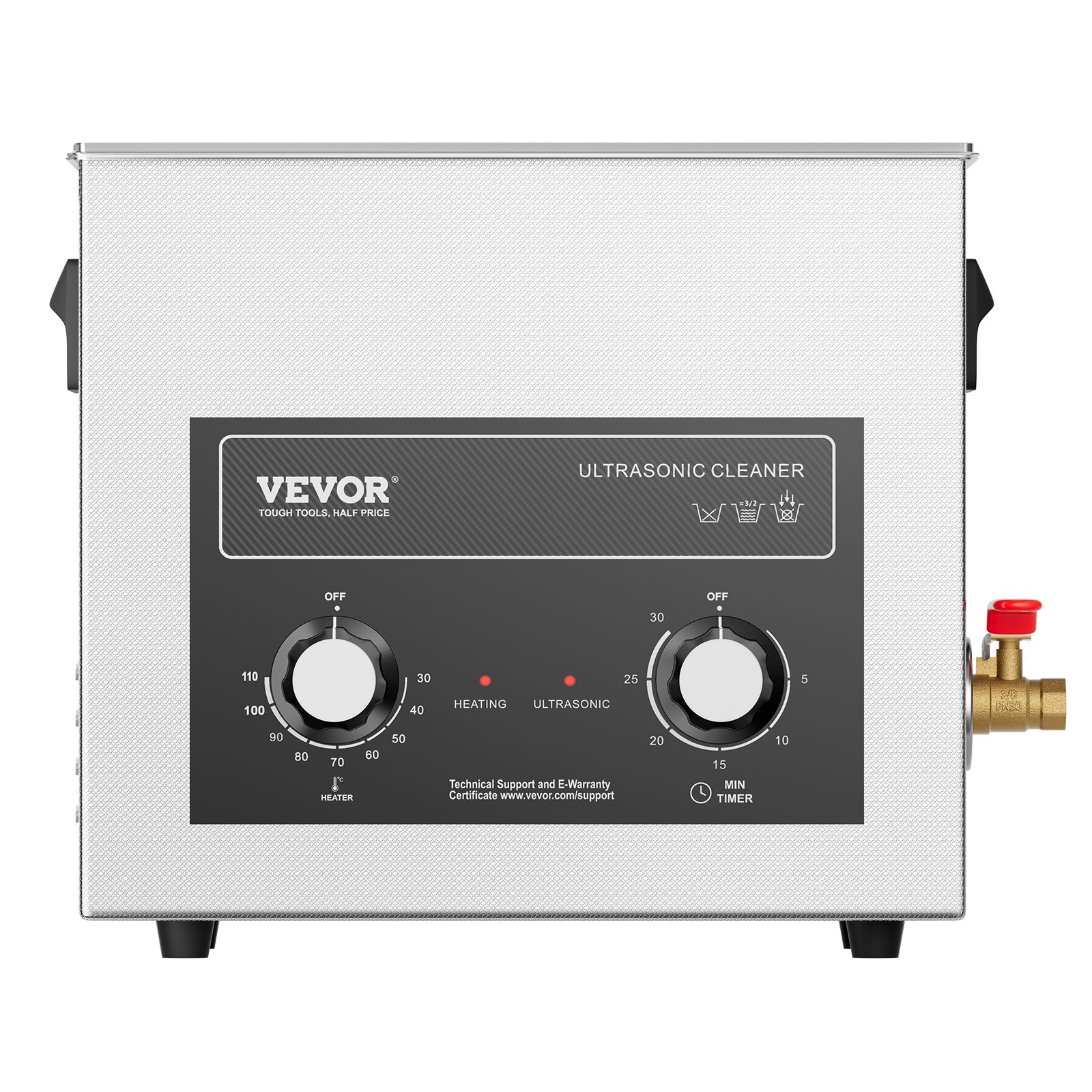 VEVOR Ultradźwiękowa myjka z timerem nagrzewania i koszem 6 l Profesjonalna cyfrowa kawitacja soniczna, 180 W Urządzenie do czyszczenia instrumentów zegarmistrzowskich, okularów, monet, części metalowych i narzędzi