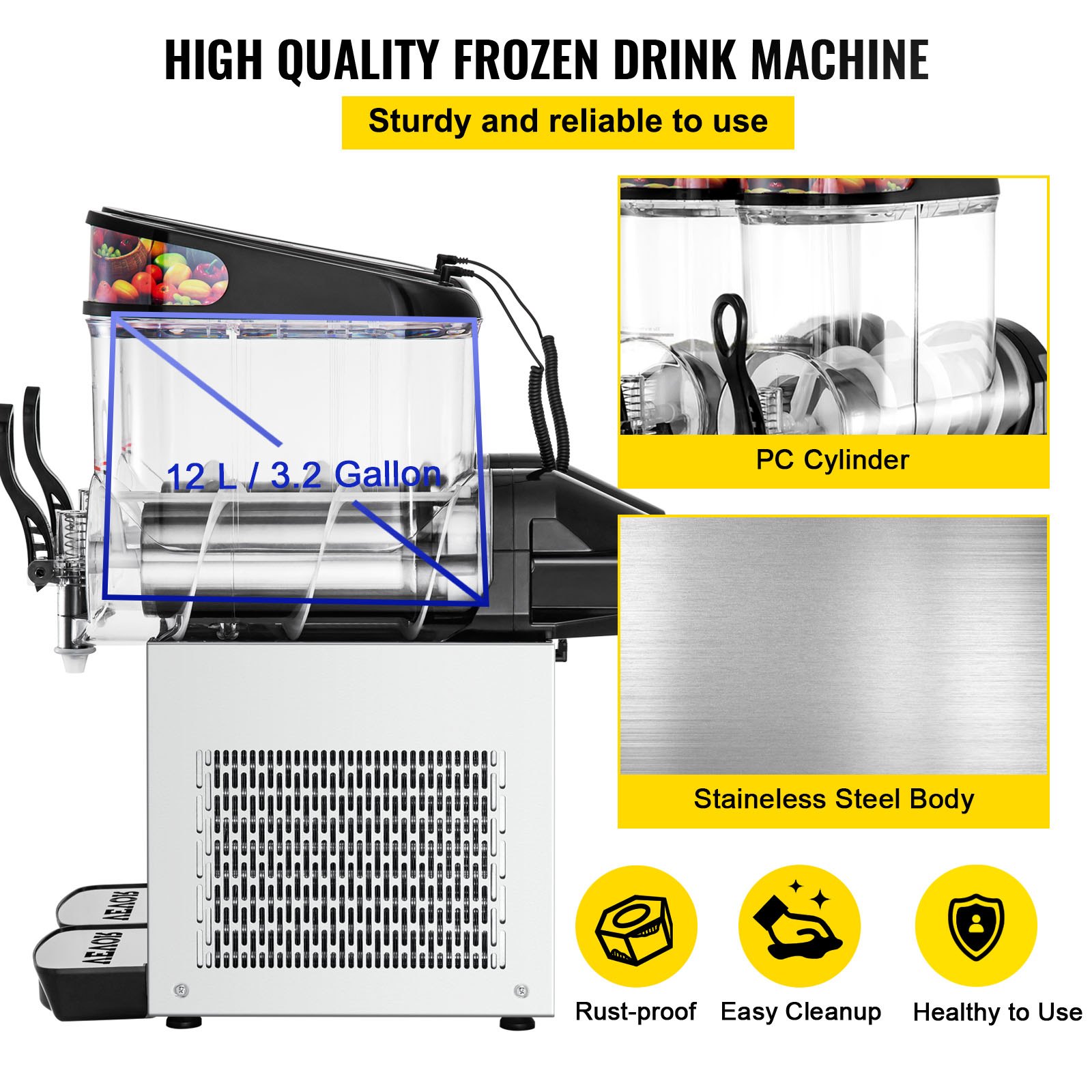 Komercyjna maszyna do lodu błotnego Maszyna do lodu błotnego 2x12L 220V Maszyna do błota pośniegowego 700W