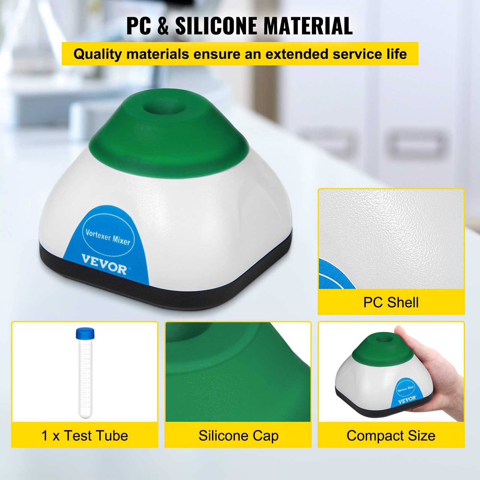 VEVOR Vortex Mixer Mikser kolorów Mieszadło Shaker Mikser wibracyjny 6000RPM 50ml