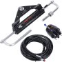 VEVOR Zestaw hydrauliczny do sterowania silnikiem zaburtowym o mocy 150 KM, hydrauliczny układ sterowania łodzią morską z pompą sterującą, dwukierunkowym cylindrem blokady i 8-metrowym wężem hydraulicznym do łodzi jednosilnikowych