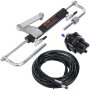 VEVOR Zestaw do hydraulicznego sterowania silnikiem zaburtowym o mocy 90 KM, hydrauliczny układ sterowania łodzią morską z pompą sterującą, dwukierunkowym cylindrem blokady i 24-stopowym hydraulicznym wężem sterującym, do łodzi jednosilnikowych jednostanowiskowych