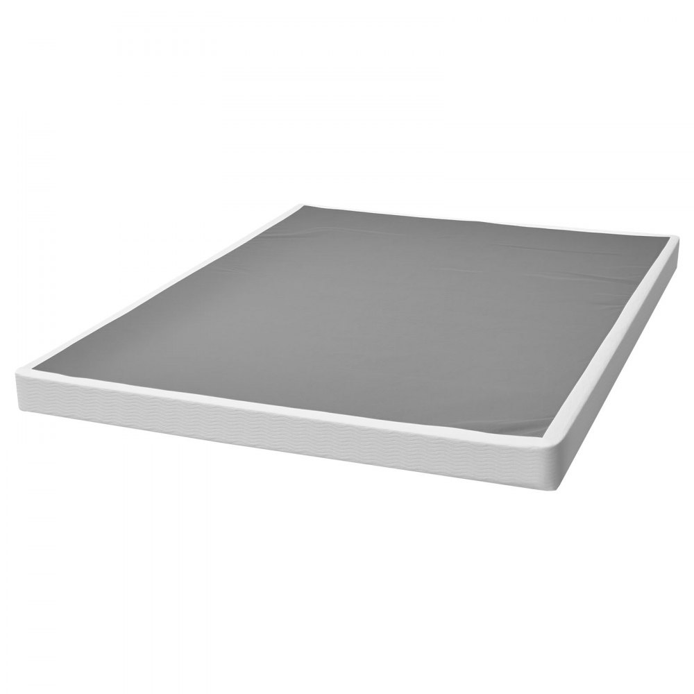 Rama łóżka VEVOR Box Spring (rozmiar queen) ze zmywalnym pokrowcem materiałowym, metalowa rama (2010 x 1510 x 102 mm) do łóżek queen, górna warstwa materaca 102 mm, maks. nośność 1587,57 kg, podstawa materaca