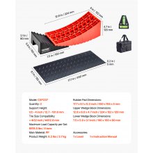 VEVOR Camper Levelers 2 szt. Bloki poziomujące do kamperów 4t, wysokość poziomowania 101,6 mm